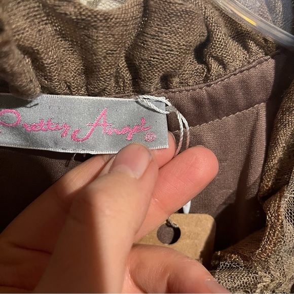 Pretty Angel Top Brown Floral Button Fairy Core Lace Gypsy Festival Whimsigoth - Picture 8 of 11